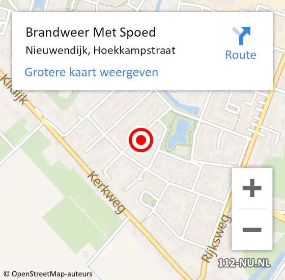 Locatie op kaart van de 112 melding: Brandweer Met Spoed Naar Nieuwendijk, Hoekkampstraat op 25 mei 2023 22:12