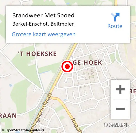 Locatie op kaart van de 112 melding: Brandweer Met Spoed Naar Berkel-Enschot, Beltmolen op 25 mei 2023 22:55