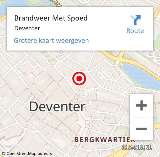 Locatie op kaart van de 112 melding: Brandweer Met Spoed Naar Deventer op 26 mei 2023 00:26