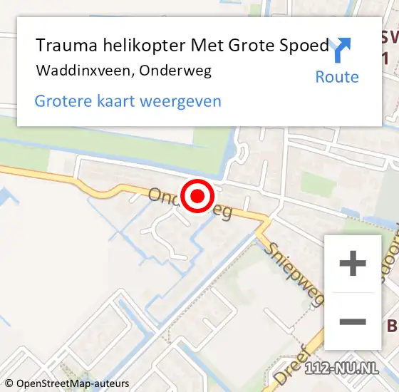 Locatie op kaart van de 112 melding: Trauma helikopter Met Grote Spoed Naar Waddinxveen, Onderweg op 26 mei 2023 07:09