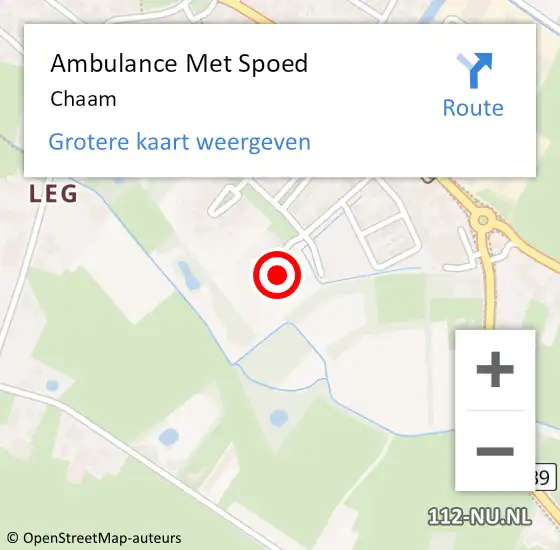 Locatie op kaart van de 112 melding: Ambulance Met Spoed Naar Chaam op 26 mei 2023 07:47