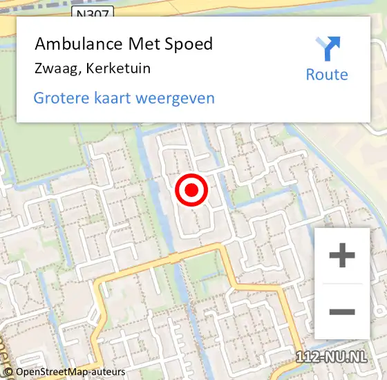 Locatie op kaart van de 112 melding: Ambulance Met Spoed Naar Zwaag, Kerketuin op 26 mei 2023 08:06