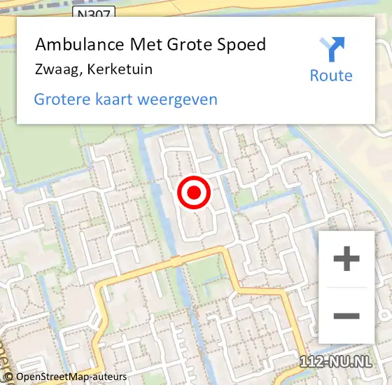 Locatie op kaart van de 112 melding: Ambulance Met Grote Spoed Naar Zwaag, Kerketuin op 26 mei 2023 08:08