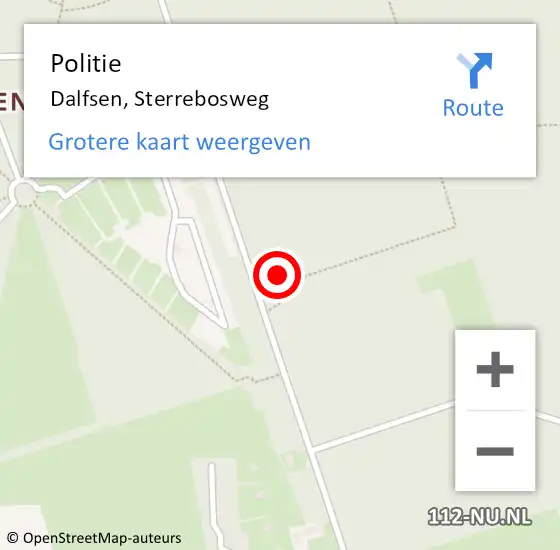 Locatie op kaart van de 112 melding: Politie Dalfsen, Sterrebosweg op 26 mei 2023 08:24