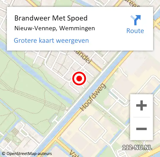 Locatie op kaart van de 112 melding: Brandweer Met Spoed Naar Nieuw-Vennep, Wemmingen op 26 mei 2023 08:34