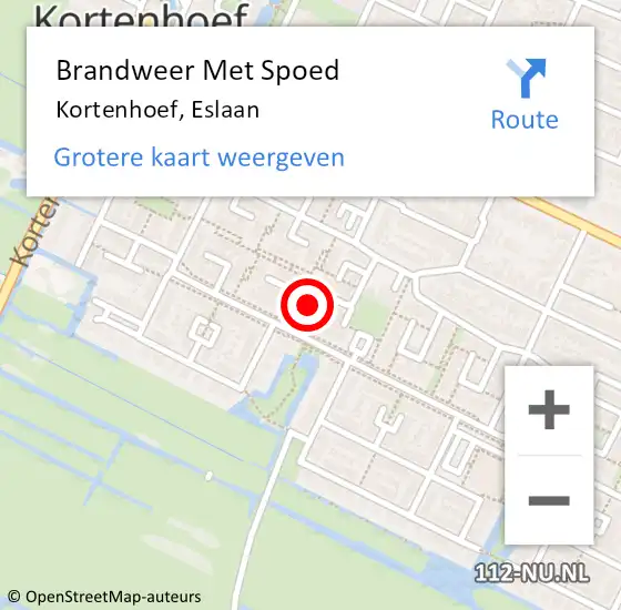 Locatie op kaart van de 112 melding: Brandweer Met Spoed Naar Kortenhoef, Eslaan op 26 mei 2023 08:37