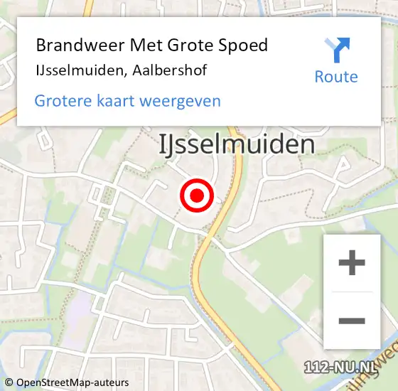 Locatie op kaart van de 112 melding: Brandweer Met Grote Spoed Naar IJsselmuiden, Aalbershof op 26 mei 2023 10:40