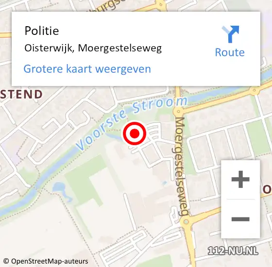 Locatie op kaart van de 112 melding: Politie Oisterwijk, Moergestelseweg op 26 mei 2023 10:40