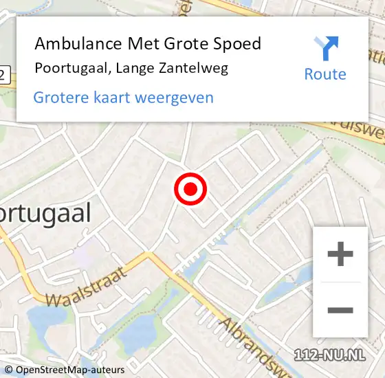 Locatie op kaart van de 112 melding: Ambulance Met Grote Spoed Naar Poortugaal, Lange Zantelweg op 26 mei 2023 10:59