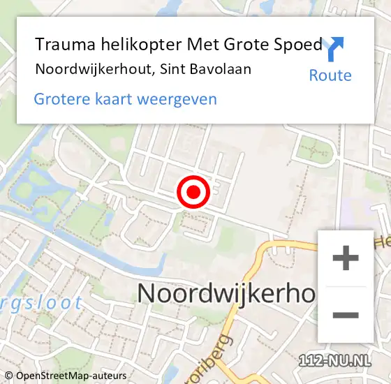 Locatie op kaart van de 112 melding: Trauma helikopter Met Grote Spoed Naar Noordwijkerhout, Sint Bavolaan op 26 mei 2023 11:17