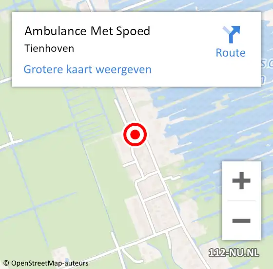 Locatie op kaart van de 112 melding: Ambulance Met Spoed Naar Tienhoven op 26 mei 2023 11:19