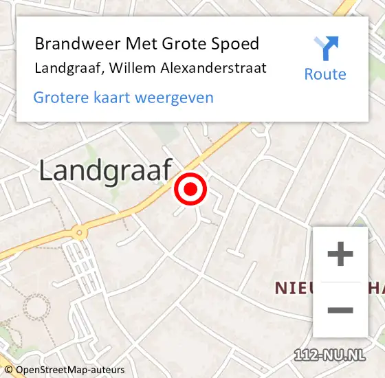 Locatie op kaart van de 112 melding: Brandweer Met Grote Spoed Naar Landgraaf, Willem Alexanderstraat op 26 mei 2023 11:46