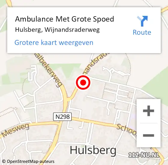 Locatie op kaart van de 112 melding: Ambulance Met Grote Spoed Naar Hulsberg, Wijnandsraderweg op 26 augustus 2014 18:31