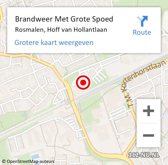 Locatie op kaart van de 112 melding: Brandweer Met Grote Spoed Naar Rosmalen, Hoff van Hollantlaan op 26 mei 2023 12:27