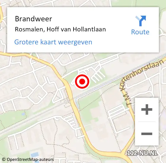 Locatie op kaart van de 112 melding: Brandweer Rosmalen, Hoff van Hollantlaan op 26 mei 2023 12:33