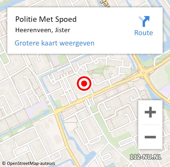 Locatie op kaart van de 112 melding: Politie Met Spoed Naar Heerenveen, Jister op 26 mei 2023 12:45