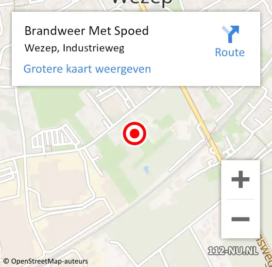 Locatie op kaart van de 112 melding: Brandweer Met Spoed Naar Wezep, Industrieweg op 26 mei 2023 12:52