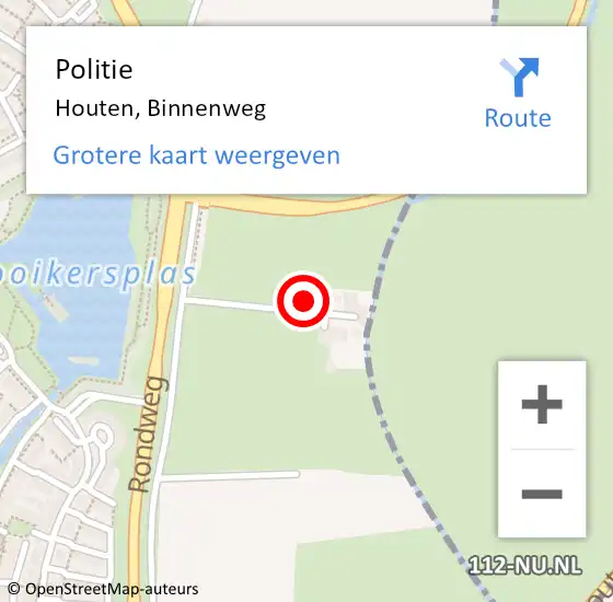 Locatie op kaart van de 112 melding: Politie Houten, Binnenweg op 26 mei 2023 13:18