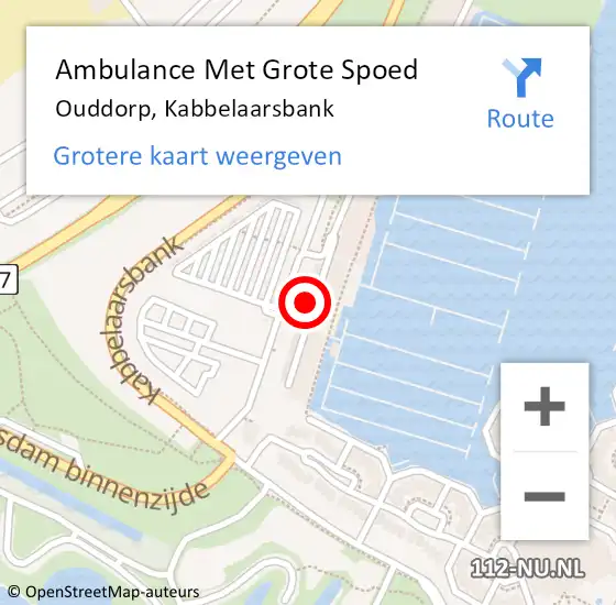 Locatie op kaart van de 112 melding: Ambulance Met Grote Spoed Naar Ouddorp, Kabbelaarsbank op 26 mei 2023 13:47