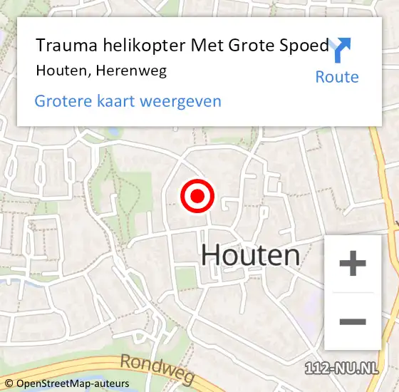Locatie op kaart van de 112 melding: Trauma helikopter Met Grote Spoed Naar Houten, Herenweg op 26 mei 2023 13:59