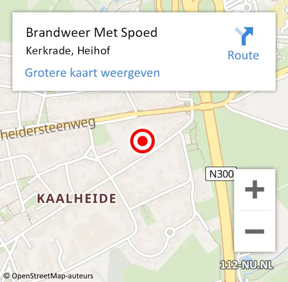 Locatie op kaart van de 112 melding: Brandweer Met Spoed Naar Kerkrade, Heihof op 26 mei 2023 15:53