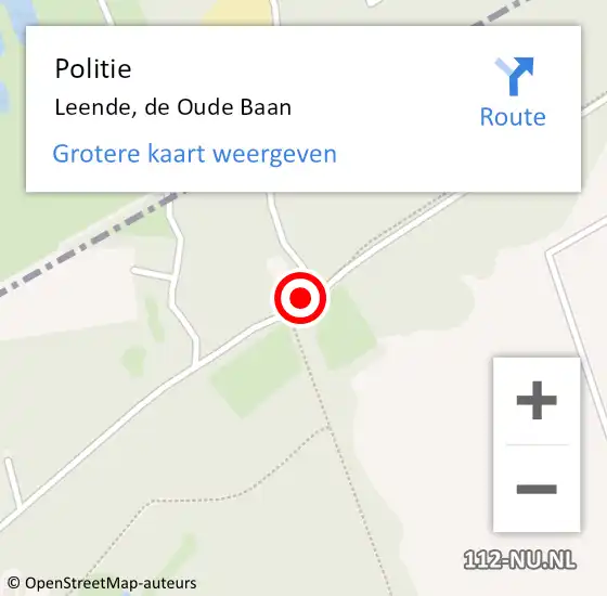 Locatie op kaart van de 112 melding: Politie Leende, de Oude Baan op 26 mei 2023 16:15