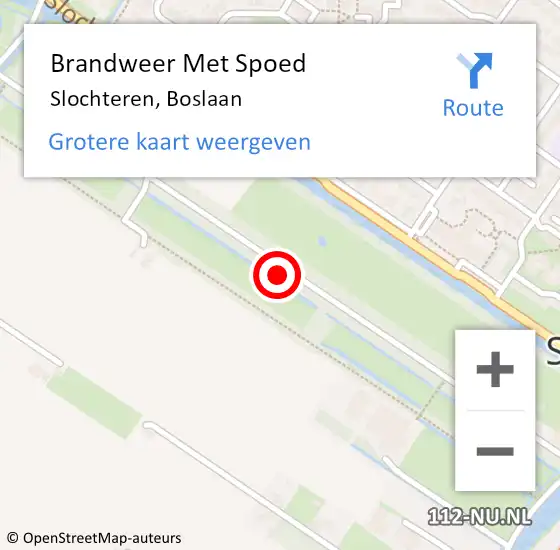 Locatie op kaart van de 112 melding: Brandweer Met Spoed Naar Slochteren, Boslaan op 26 mei 2023 16:56