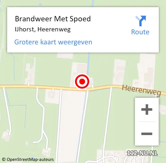 Locatie op kaart van de 112 melding: Brandweer Met Spoed Naar IJhorst, Heerenweg op 26 mei 2023 17:04