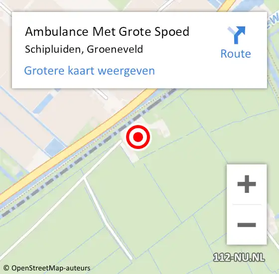 Locatie op kaart van de 112 melding: Ambulance Met Grote Spoed Naar Schipluiden, Groeneveld op 26 mei 2023 18:15