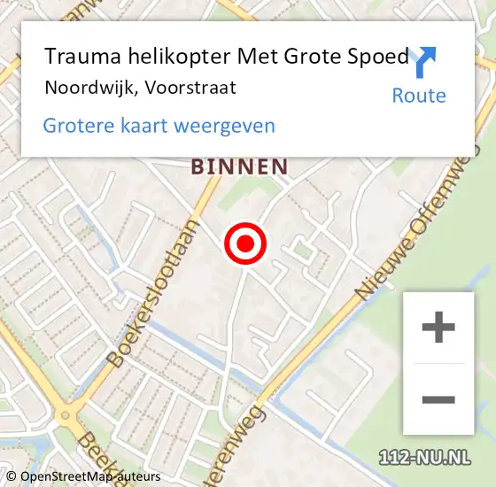 Locatie op kaart van de 112 melding: Trauma helikopter Met Grote Spoed Naar Noordwijk, Voorstraat op 26 mei 2023 18:29