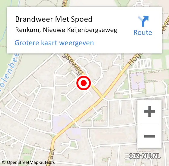 Locatie op kaart van de 112 melding: Brandweer Met Spoed Naar Renkum, Nieuwe Keijenbergseweg op 26 mei 2023 19:06