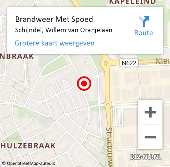 Locatie op kaart van de 112 melding: Brandweer Met Spoed Naar Schijndel, Willem van Oranjelaan op 26 mei 2023 19:16