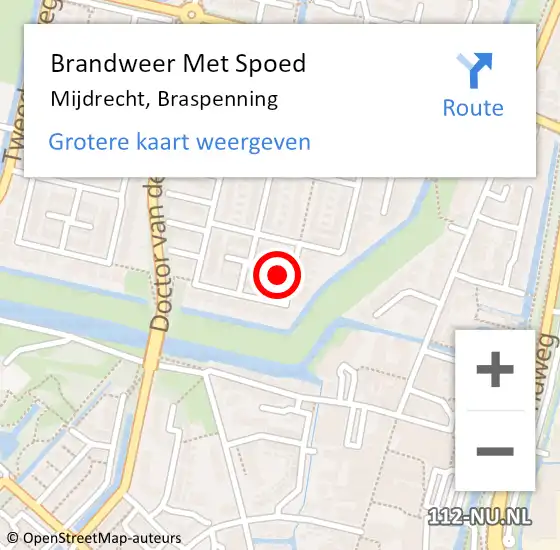 Locatie op kaart van de 112 melding: Brandweer Met Spoed Naar Mijdrecht, Braspenning op 26 mei 2023 19:54