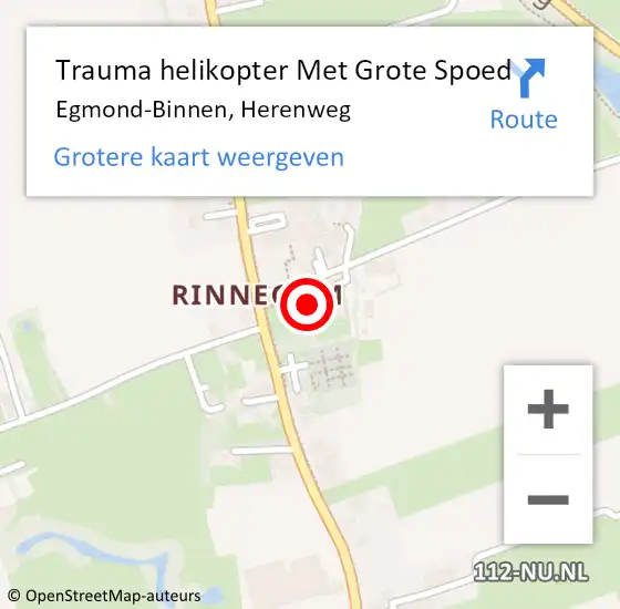 Locatie op kaart van de 112 melding: Trauma helikopter Met Grote Spoed Naar Egmond-Binnen, Herenweg op 26 mei 2023 19:55