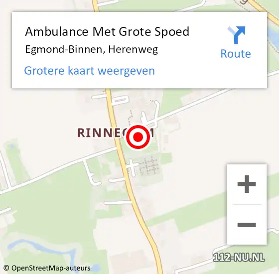 Locatie op kaart van de 112 melding: Ambulance Met Grote Spoed Naar Egmond-Binnen, Herenweg op 26 mei 2023 19:56
