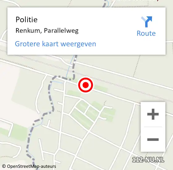 Locatie op kaart van de 112 melding: Politie Renkum, Parallelweg op 26 mei 2023 22:03