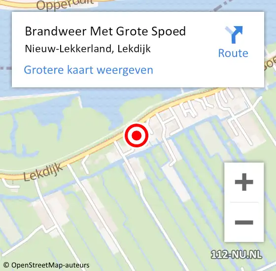 Locatie op kaart van de 112 melding: Brandweer Met Grote Spoed Naar Nieuw-Lekkerland, Lekdijk op 26 mei 2023 22:45