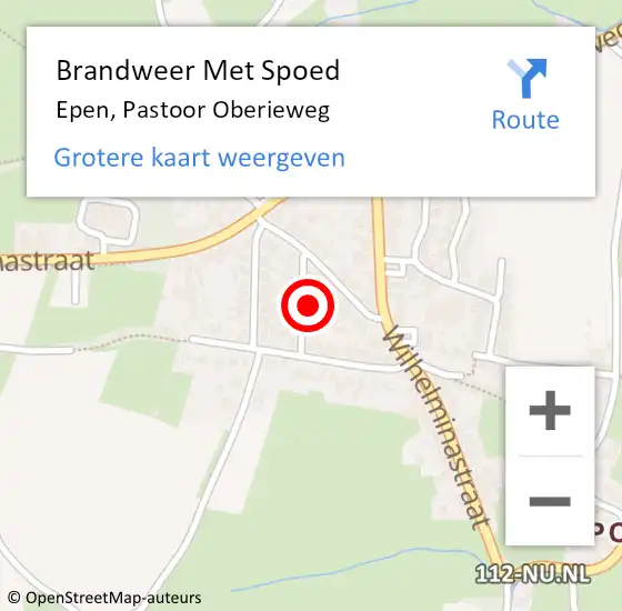 Locatie op kaart van de 112 melding: Brandweer Met Spoed Naar Epen, Pastoor Oberieweg op 26 mei 2023 23:44