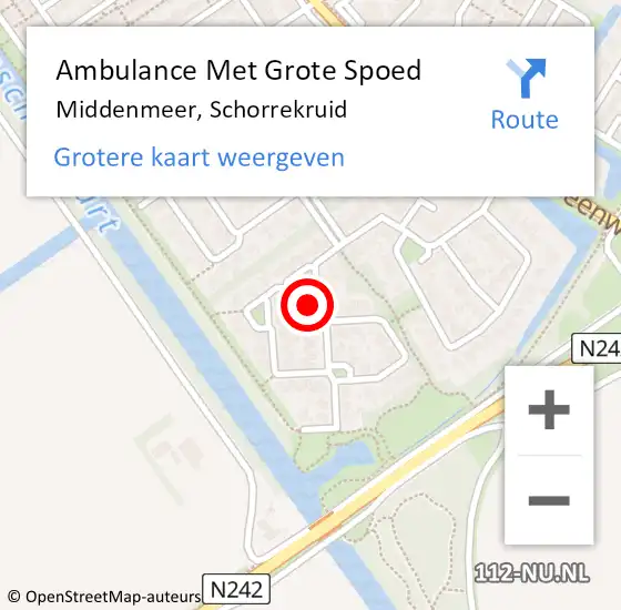 Locatie op kaart van de 112 melding: Ambulance Met Grote Spoed Naar Middenmeer, Schorrekruid op 26 mei 2023 23:47