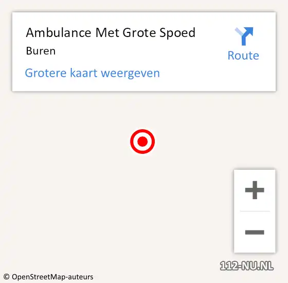 Locatie op kaart van de 112 melding: Ambulance Met Grote Spoed Naar Buren op 26 augustus 2014 20:15