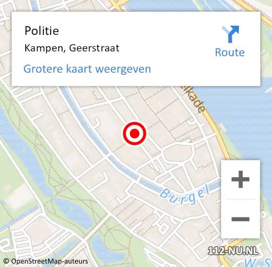 Locatie op kaart van de 112 melding: Politie Kampen, Geerstraat op 27 mei 2023 00:14