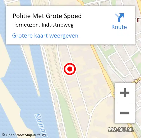 Locatie op kaart van de 112 melding: Politie Met Grote Spoed Naar Terneuzen, Industrieweg op 27 mei 2023 02:14