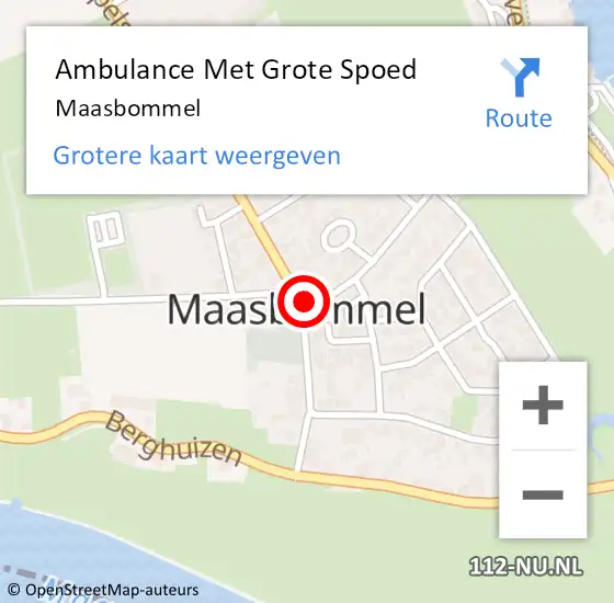 Locatie op kaart van de 112 melding: Ambulance Met Grote Spoed Naar Maasbommel op 27 mei 2023 03:47