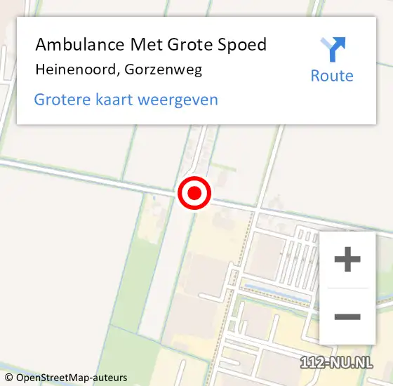 Locatie op kaart van de 112 melding: Ambulance Met Grote Spoed Naar Heinenoord, Gorzenweg op 27 mei 2023 03:49