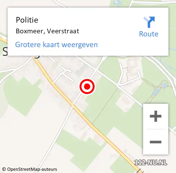 Locatie op kaart van de 112 melding: Politie Boxmeer, Veerstraat op 27 mei 2023 04:22