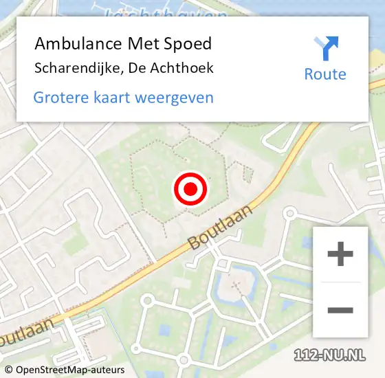 Locatie op kaart van de 112 melding: Ambulance Met Spoed Naar Scharendijke, De Achthoek op 26 augustus 2014 20:41