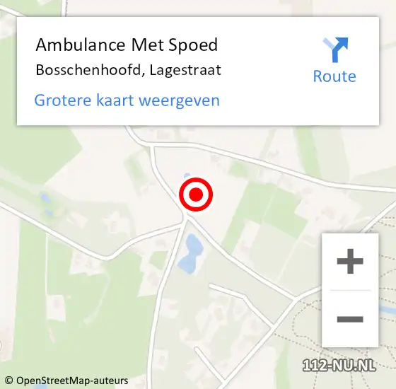 Locatie op kaart van de 112 melding: Ambulance Met Spoed Naar Bosschenhoofd, Lagestraat op 26 augustus 2014 20:42