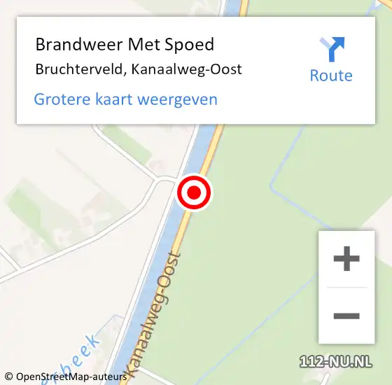 Locatie op kaart van de 112 melding: Brandweer Met Spoed Naar Bruchterveld, Kanaalweg-Oost op 27 mei 2023 07:48
