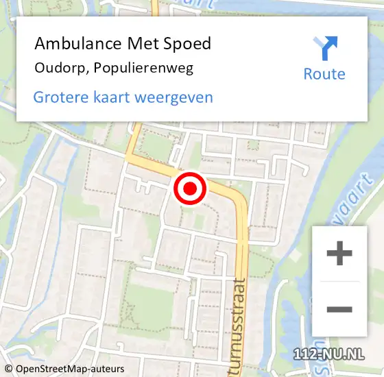 Locatie op kaart van de 112 melding: Ambulance Met Spoed Naar Oudorp, Populierenweg op 26 augustus 2014 20:49