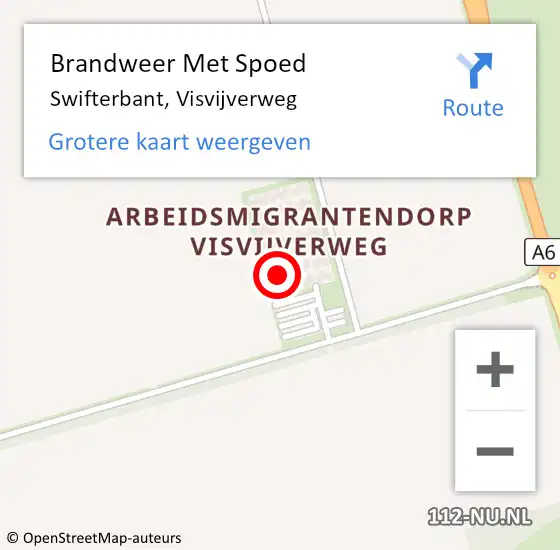 Locatie op kaart van de 112 melding: Brandweer Met Spoed Naar Swifterbant, Visvijverweg op 27 mei 2023 08:23